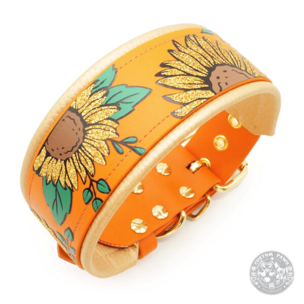 biothane halsband mit sonnenblumen design
