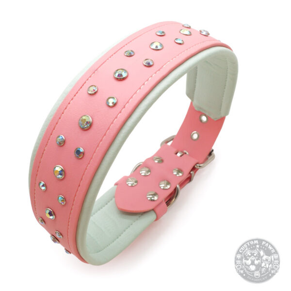 rosa halsband mit strassnieten