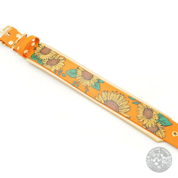 biothane halsband mit sonnenblumen design