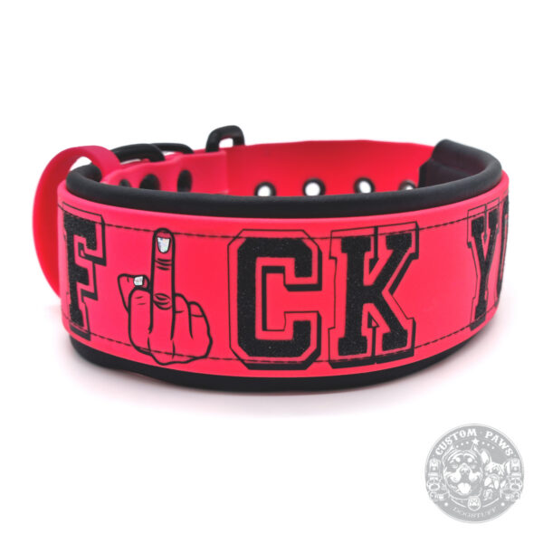 Gepolstertes Halsband aus Biothane  "F*ck You" | Large – Bild 3