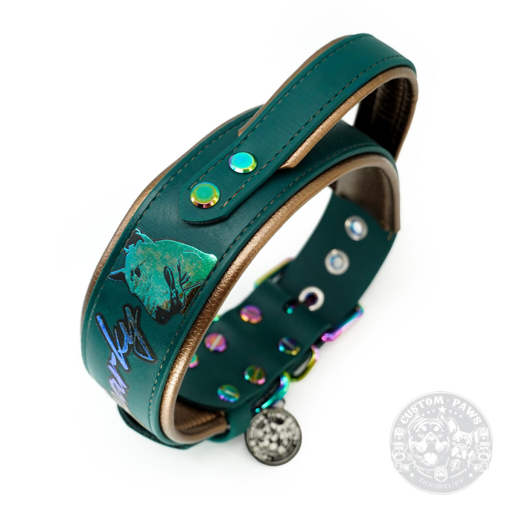 Gepolstertes taktisches Halsband aus Biothane mit Griff