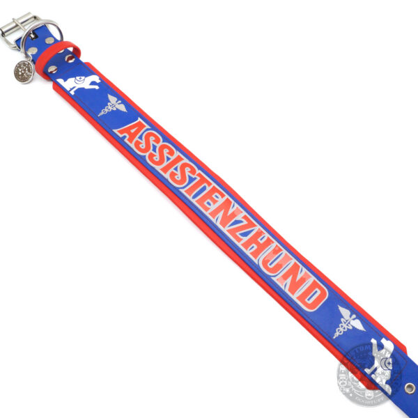halsband assistenzhund blau rot aus biothane
