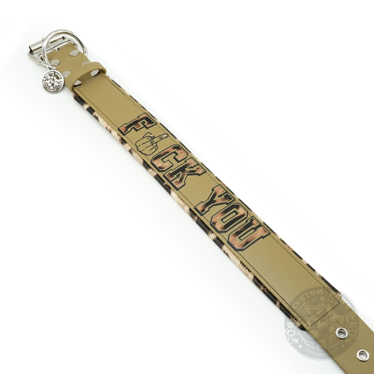 Gepolstertes Halsband aus Biothane "F*ck You" | Large – Bild 6