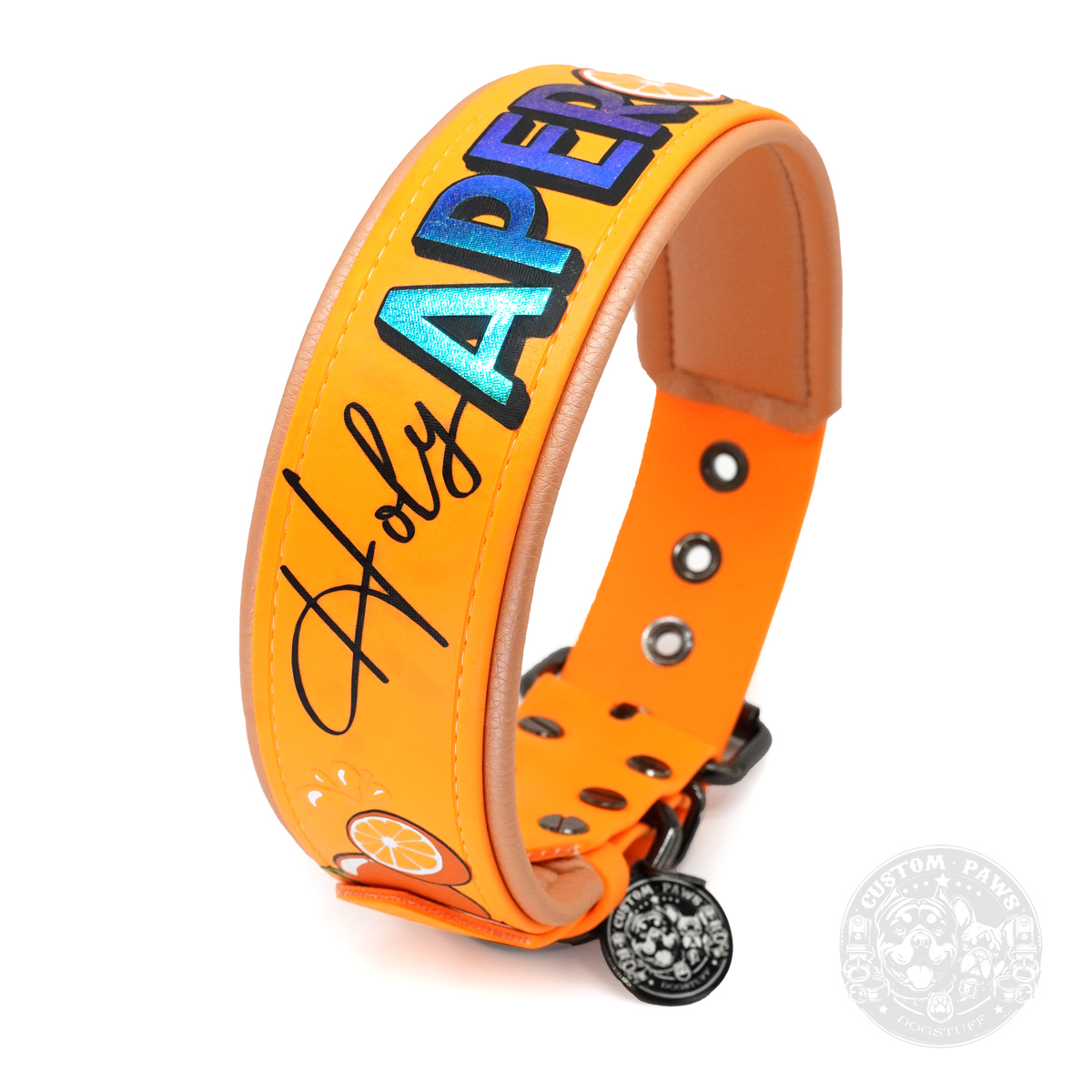 Gepolstertes Hundehalsband aus Biothane "Holy Aperoli" | Large