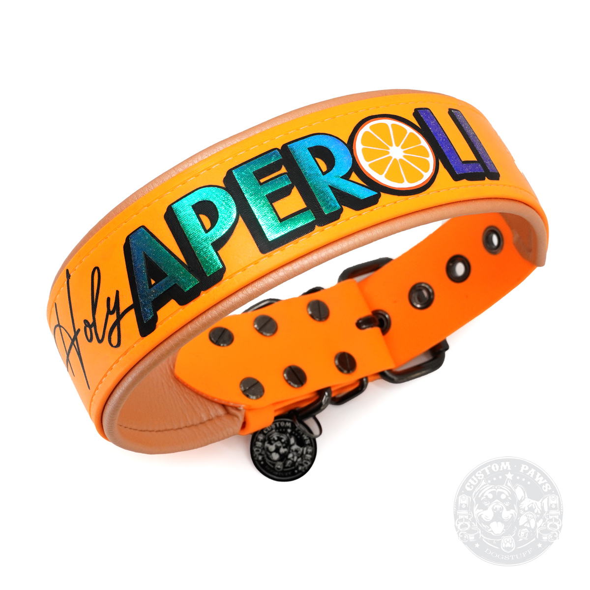 Gepolstertes Hundehalsband aus Biothane "Holy Aperoli" | Large – Bild 6