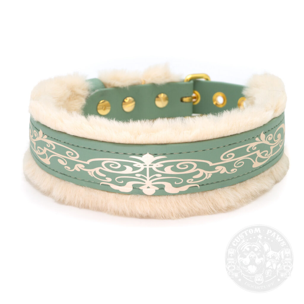 Halsband aus Biothane mit Kunstfell gepolstert