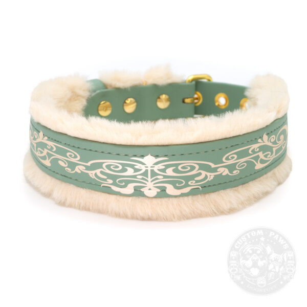 Halsband aus Biothane mit Kunstfell gepolstert