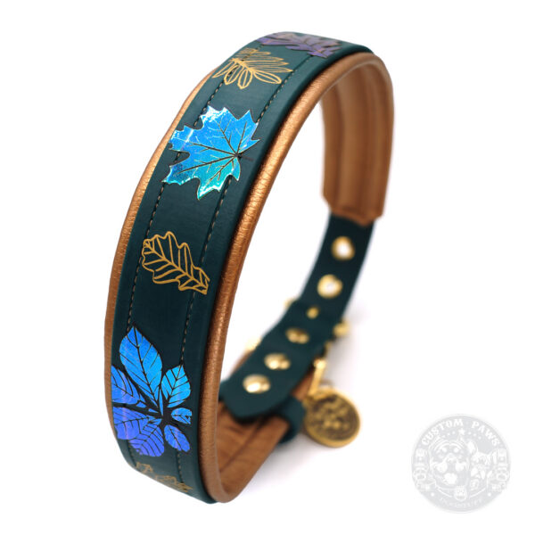 Gepolstertes Halsband aus Biothane "Autumn Glow" | Medium