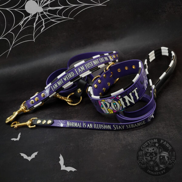 Verstellbare Cross Body Hundeleine aus Biothane mit integriertem Kurzführer | „Halloween Edition 2025“ – Bild 2