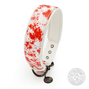 Sofortkauf: Gepolstertes Halsband aus Biothane "Bloody Splatter"  | Large