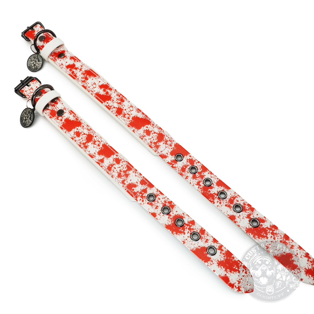 Sofortkauf: Gepolstertes Halsband aus Biothane "Bloody Splatter"  | Medium – Bild 2