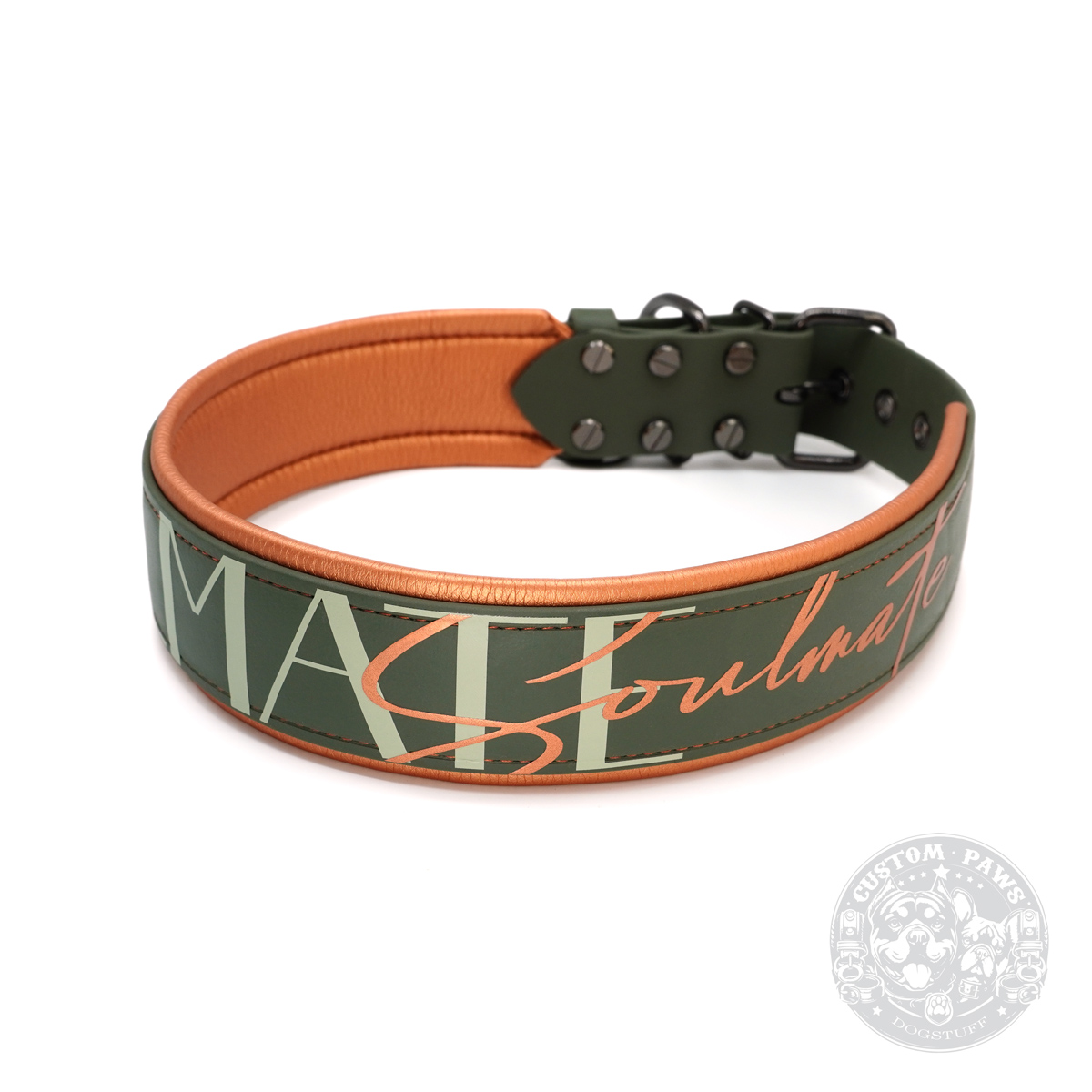 Gepolstertes Hundehalsband aus Biothane "Soulmate" | 53-61 cm